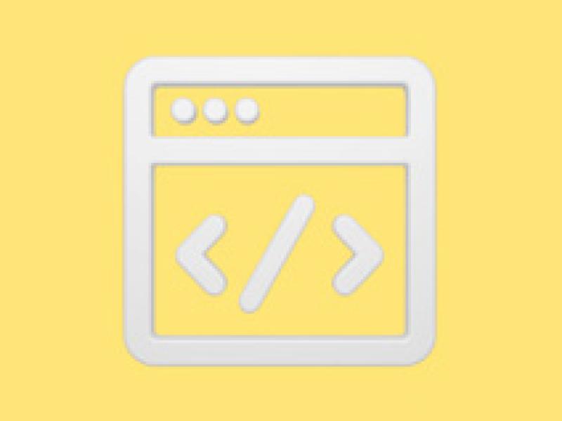 An icon of a browser window with code