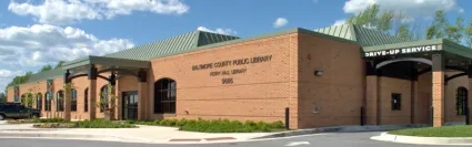 Exterior of Perry Hall branch location.