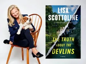 photo of Lisa Scottoline and her book The Truth About the Devlins